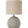 Image 1 : BNIB - 2pc Stone & Beam Industrial Decor Round Concrete Table Desk Lamp with Light Bulb and Beige Sh
