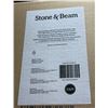 Image 3 : BNIB - 2pc Stone & Beam Industrial Decor Round Concrete Table Desk Lamp with Light Bulb and Beige Sh