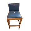 Image 1 : Modern Blue Leatherette Natural Wood Barstool