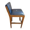 Image 2 : Modern Blue Leatherette Natural Wood Barstool