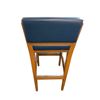 Image 3 : Modern Blue Leatherette Natural Wood Barstool