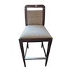 Image 1 : Modern Gray Fabric Dark Wood Frame Barstool