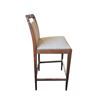 Image 2 : Modern Gray Fabric Dark Wood Frame Barstool