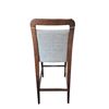 Image 3 : Modern Gray Fabric Dark Wood Frame Barstool