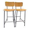 Image 1 : Pair of Modern Oak Bar Stools