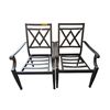 Image 1 : Pair of Modern X Back Metal Outdoor Dining Chairs
