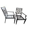 Image 2 : Pair of Modern X Back Metal Outdoor Dining Chairs