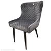 Image 2 : Modern Diamond Quilted Velvet Dining Chair - RV $245