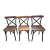 Image 1 : 3-Pcs Modern Brown Wood and Metal Cross Back Dining Chairs - RV $245 each