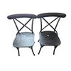 Image 1 : 2-Pcs Modern Black Wood and Metal Cross Back Dining Chairs - RV $245 each