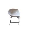 Image 2 : Grey Curved Fabric Black Metal Legs Barstool