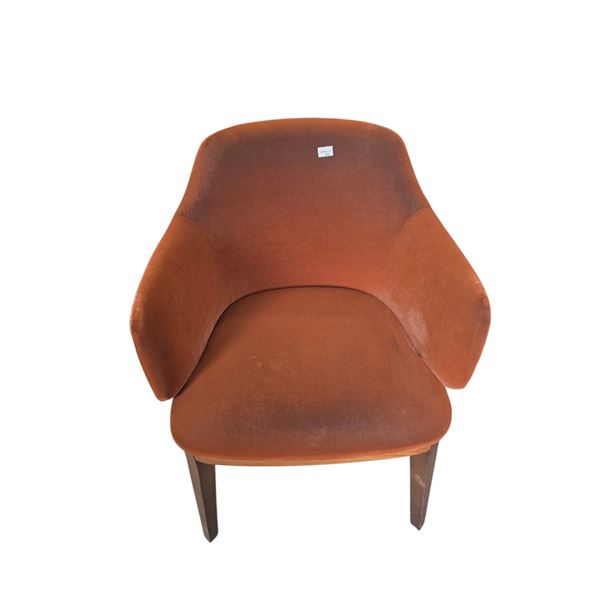 Brown Curved Velvet  Dining Chair