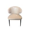 Image 1 : Modern Winged Leatherette Beige Dining Chair