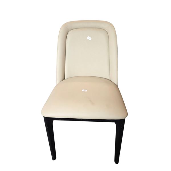 Perforated Leatherette Cream Dining Chair
