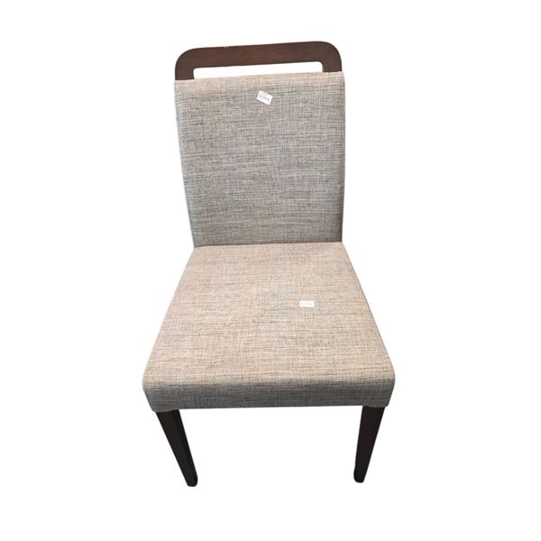 Gray Fabric Wood Frame Dining Chair
