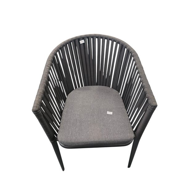 Contemporary Curved Rope Weave Accent Armchair