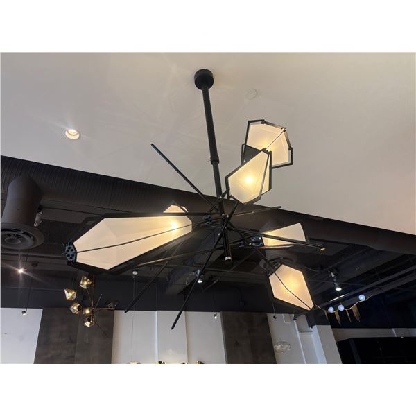 The Rock Matt Black 6 Head Ceiling Light Fixture - MSRP $6,780 - Bidder responsible for disassembly 