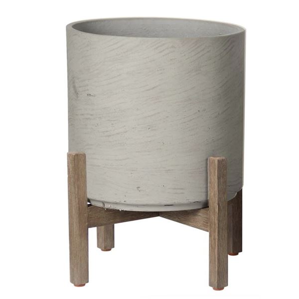 BNIB - LH Home Patio Round Medium Standing Pot - Cement Grey, RV: $155.25 CAD (PAT022-M) - 13.4 x 13