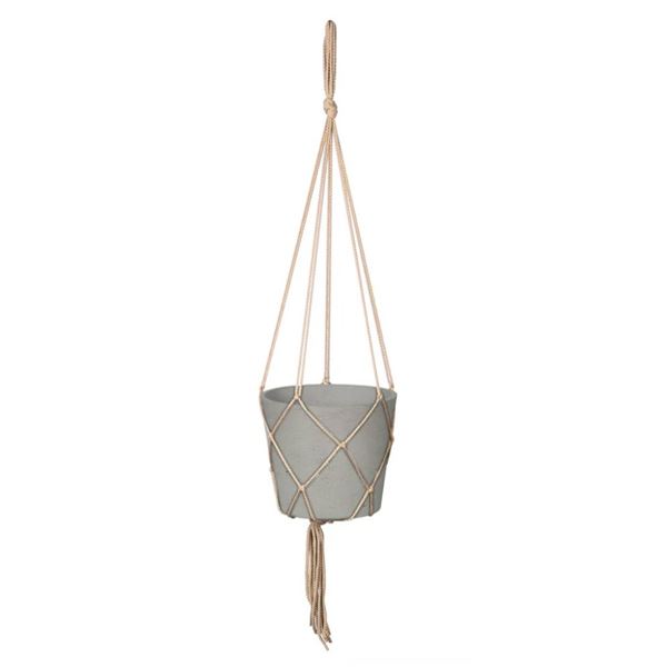 2-Pcs BNIB - LH Home Craft Medium Hanging Pot With Netting - Cement Grey, RV: $135 CAD (PAT024-S) - 