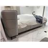 Image 5 : BNIB - Queen Size Leigh Designer Bed - approx. 93in x 85in x 44in H - MSRP $ (missing slates, can us