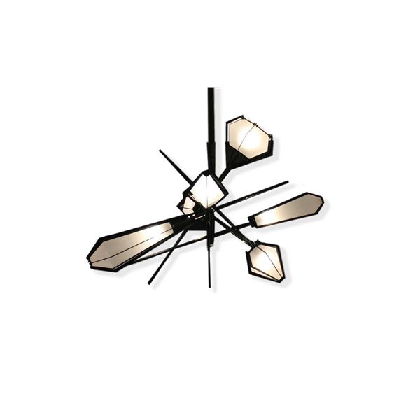BNIB - The Rock Matt Black 6 Head Ceiling Light Fixture - MSRP $6,780