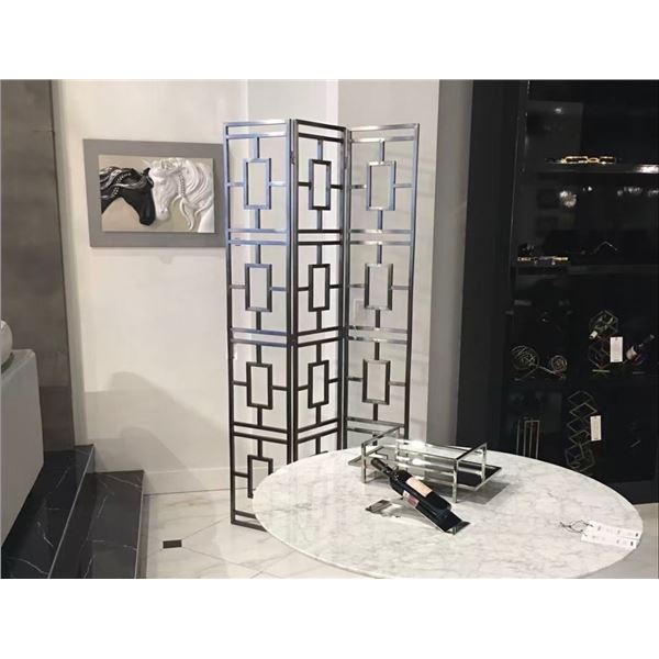 New - Infiniti Black Chrome Partition Screen - MSRP $2,800 - approx. 46in L x 86in H