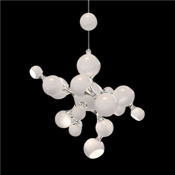 BNIB - Covet House - Atomic White with Chrome Frame Pendant Lamp  - MSRP $11,000 - approx.