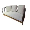 Image 2 : BNIB - New Sofa Les Arc Cream - Teak and Tubular Aluminum - RV: $11,500 - Approx: 76.5" x 33.5" x 34