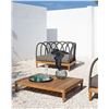 Image 4 : BNIB - New Sofa Les Arc Cream - Teak and Tubular Aluminum - RV: $11,500 - Approx: 76.5" x 33.5" x 34