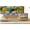 Image 6 : BNIB - New Sofa Les Arc Cream - Teak and Tubular Aluminum - RV: $11,500 - Approx: 76.5" x 33.5" x 34