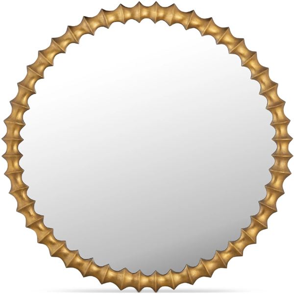 BNIB - Moe's - Whitby Mirror - Aged Brass - MSRP $989.00 - Item # QK-1029-43 - 36" W x 1" D x 36" H