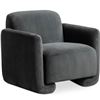 Image 2 : BNIB - Moes Fallon Accent Chair - Shadow Grey Polyester - MSRP $2299 - ZT-1039-07 - 34"W x 32"D x 30