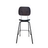 Image 2 : New - Set of 2 Giotto Barstool Upholstered - FA-1051-H75-STWP - Matte Black