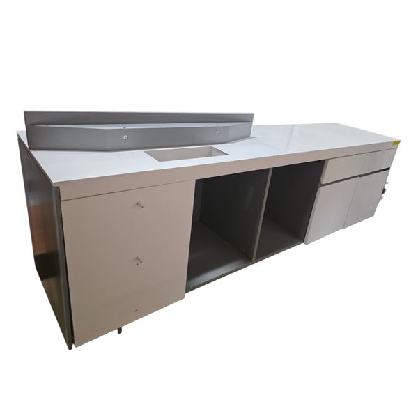 Media Unit with Storage & Built-in Connectivity Panel - 79”W x 19”D x 25”