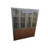 Image 1 : Wood and Glass Display/Storage Cabinet - 62?W x 16?D x 75?H