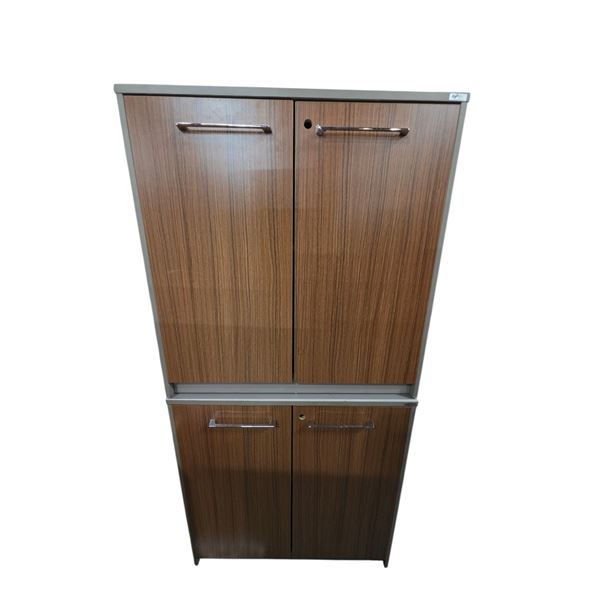 Set of 2 Two-Tone Storage Cabinets - 32"W 16"D 32"H