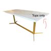 Image 1 : New - Set of approx 8 White Marble Table tops ONLY - Includes 4 Rectangular table Tops (72"W 30"D 1.