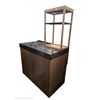 Image 2 : Marble finish Top Cabinet with Storage and Display Shelf - 43"W 24"D 37"H