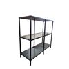 Image 1 : Open Frame Display Table - Black Metal & Glass - 39"W 14"D 37"H