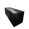 Image 2 : Modern Low-Profile Storage Credenza with Gold Accents - 55"W 18"D 24"H