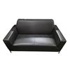 Image 1 : Black Leather Love seat - 62?W x 32?D x 36?H