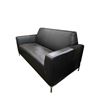 Image 2 : Black Leather Love seat - 62?W x 32?D x 36?H