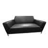 Image 3 : Black Leather Love seat - 62?W x 32?D x 36?H