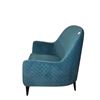 Image 2 : Teal Velvet Accent Chair with Quilted Detailing - 29?W x 24?D x 40?H