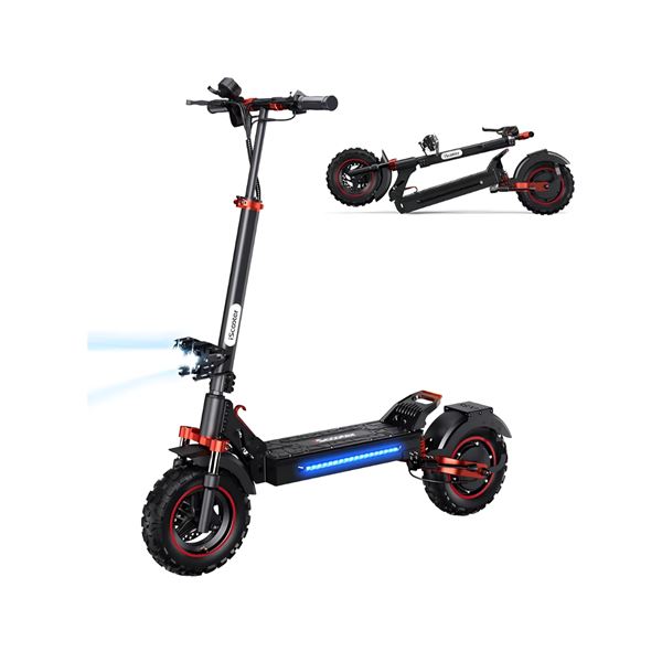 iScooter iX5S Electric Scooter (Model Year 2025), Black + Red, 1000W Motor, 48V 15Ah Battery, 28 mph
