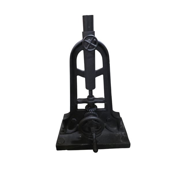 Heavy-Duty Industrial Cast-Iron Manual Press Stand with Gear-Driven Adjustment Mechanism
