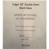 Image 11 : ike New Open Box - Fulgor 30" Double Oven Black Glass - MSRP $6,709 - MODEL #F7DP30B1 - s/n Q3240600