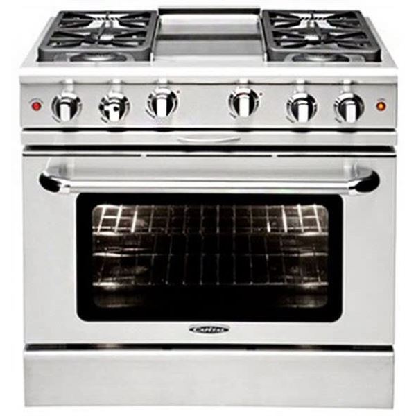 New Capital 36" Gas Range w/ Griddle MSRP $14,169 Model MCOB364GN (new showroom unit) S/N MCOR0419-1