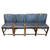Image 1 : Set of 4 Leather Blue Dining Chairs