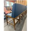 Image 2 : Set of 4 Leather Blue Dining Chairs